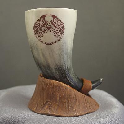 Ravens Sm drinking horn shot glass