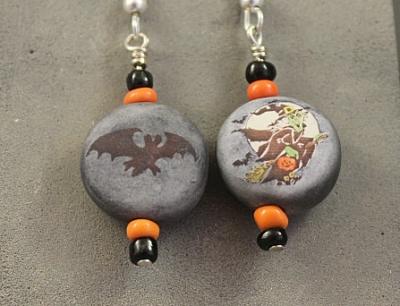 Halloween Disc Bead Earrings