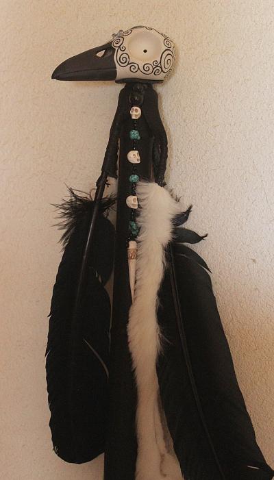 Raven Skull Shaman Staff