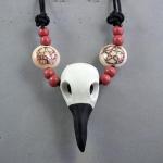 Raven Skull Necklace with beads